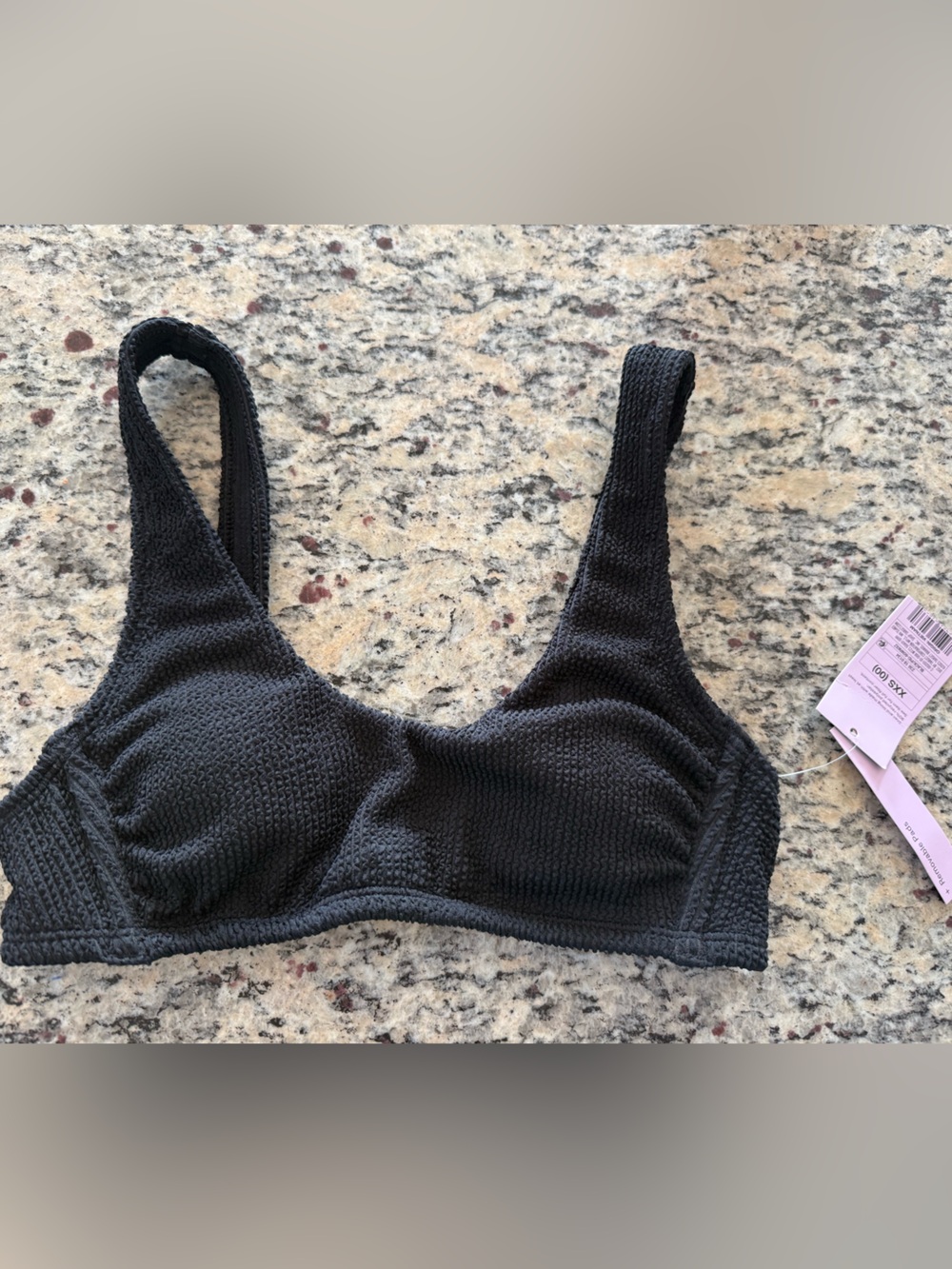 Textured Black Bralette Top new xxs shade shore